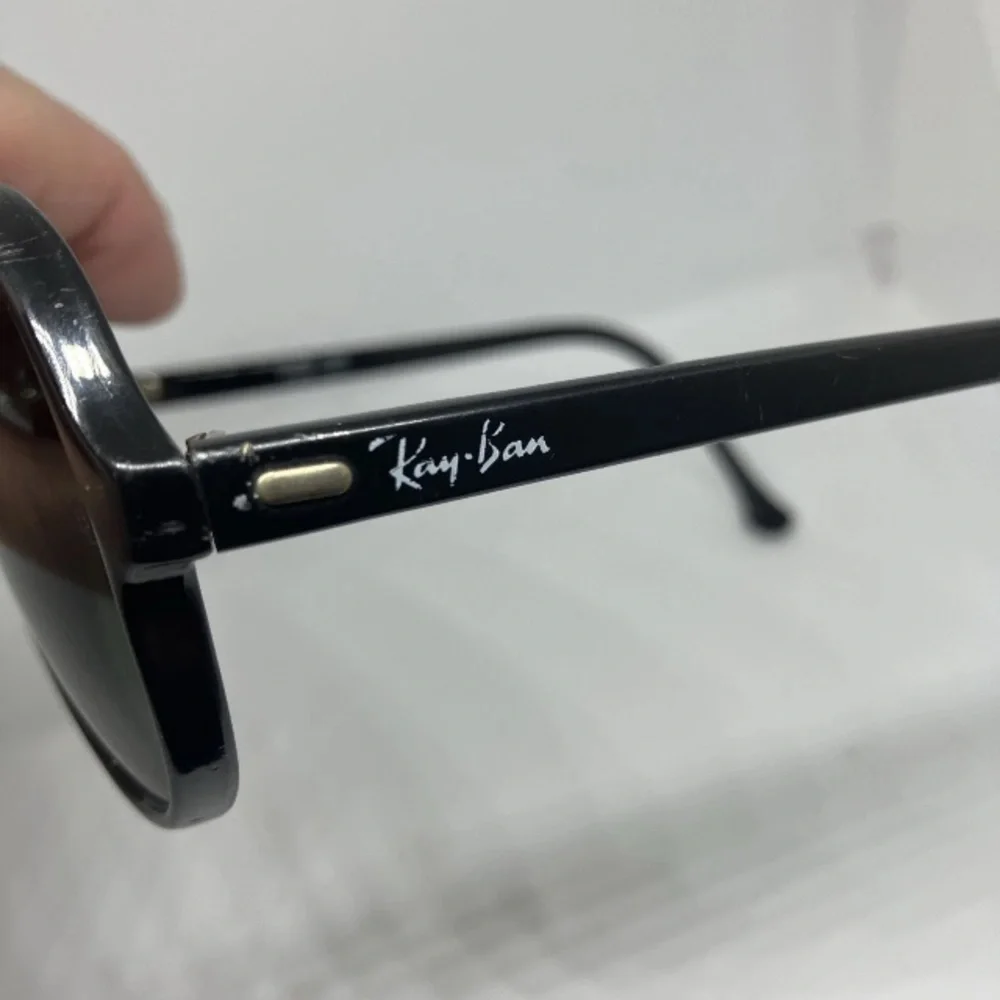 Vintage Ray-Ban Bausch & Lomb Cats Ski Aviator Black Sunglasses 70's France 145.